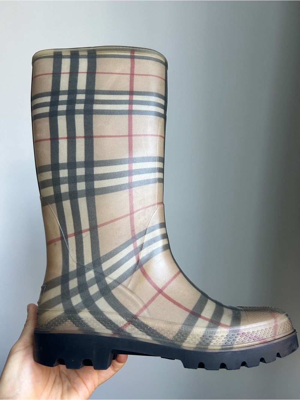 Authentic Burberry Rain Boot - Beige Plaid Women’s Boot